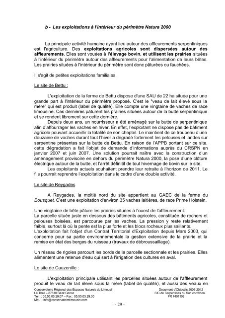 prÃ©sentation et description du patrimoine naturel et des activitÃ©s ...