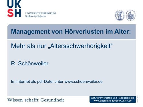 Management von Hörverlusten im Alter: Mehr als ... - Schoenweiler.de
