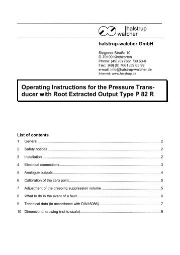 ducer with Root Extracted Output Type P 82 R