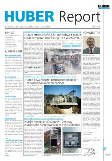 Huber Report - Ausgabe 2/2005, deutsch - Hans Huber AG