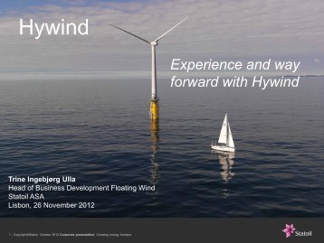 Experience and way forward with the Hywind concept - WavEC
