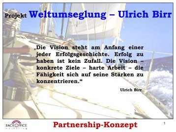 Projekt Weltumseglung â€“ Ulrich Birr - bei Backoffice Marketing