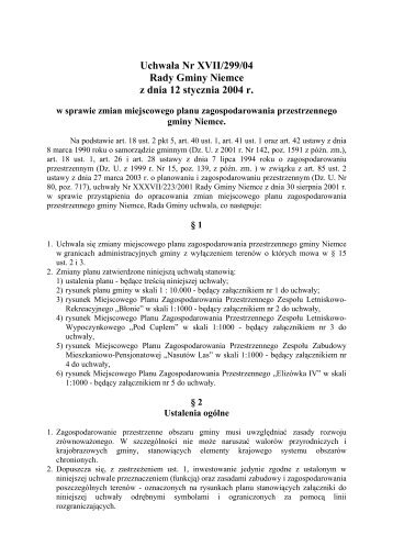 UchwaÅa Nr XVII/299/04 Rady Gminy Niemce z dnia 12 ... - Lublin