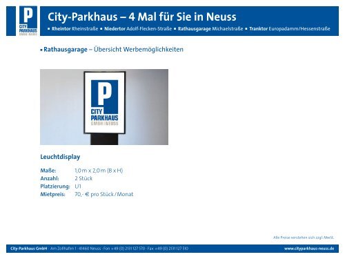 City-Parkhaus – 4 Mal für Sie in Neuss ... - City Parkhaus GmbH