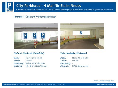 City-Parkhaus – 4 Mal für Sie in Neuss ... - City Parkhaus GmbH