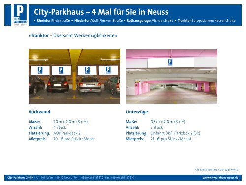 City-Parkhaus – 4 Mal für Sie in Neuss ... - City Parkhaus GmbH