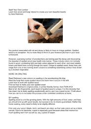 Spalt Your Own Lumber Learn how wood and fungi interact to create ...