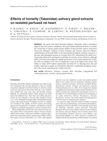 Effects of horsefly (Tabanidae) salivary gland ... - ResearchGate