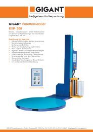 GIGANT Palettenwickler EXP-308 - Gigant Verpackungstechnik GmbH