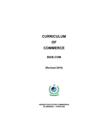 CURRICULUM OF COMMERCE - Higher Education Commission