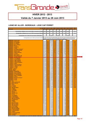 fiche horaires bus