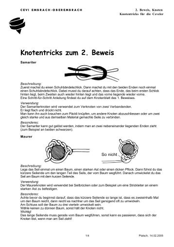 Knotentricks zum 2. Beweis - Cevi Embrach-Oberembrach