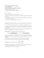 Maths II - alg`ebre Examen du 8 janvier 2007 En - UniversitÃƒÂ© Claude ...