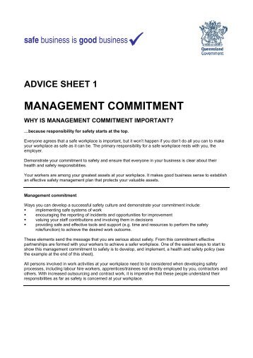 management commitment - Queensland Government
