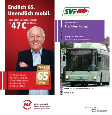 Fahrplan Bus - bei der Stadtverkehrsgesellschaft mbH Frankfurt(Oder)
