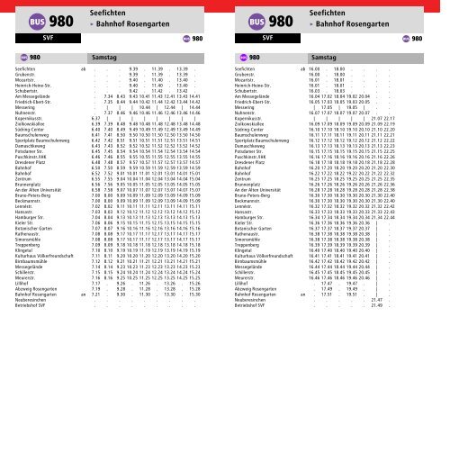 Fahrplan Bus - bei der Stadtverkehrsgesellschaft mbH Frankfurt(Oder)