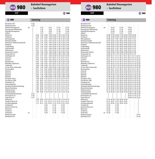 Fahrplan Bus - bei der Stadtverkehrsgesellschaft mbH Frankfurt(Oder)