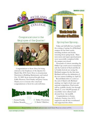 March 10 Newsletter (pdf) - Richland College