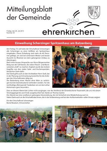 Einweihung Scherzinger Spritzenhaus am Batzenberg - Gemeinde ...