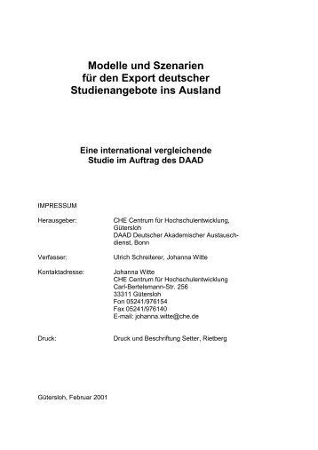 Modelle und Szenarien für den Export deutscher Studienangebote ...