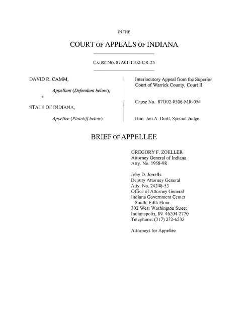 BRIEF OF APPELLEE - The Indiana Law Blog