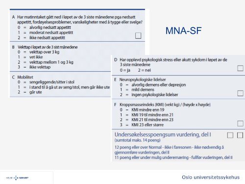 ErnÃ¦ring hos eldre pasienter med behov for ... - Vestre Viken HF