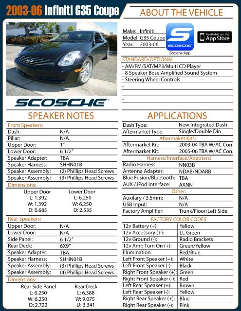 2003 06 Infiniti G35 Coupe Ae Page 1 Scosche