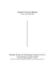 Annual Report for the year 2002 - 2003 - Manipur Science ...