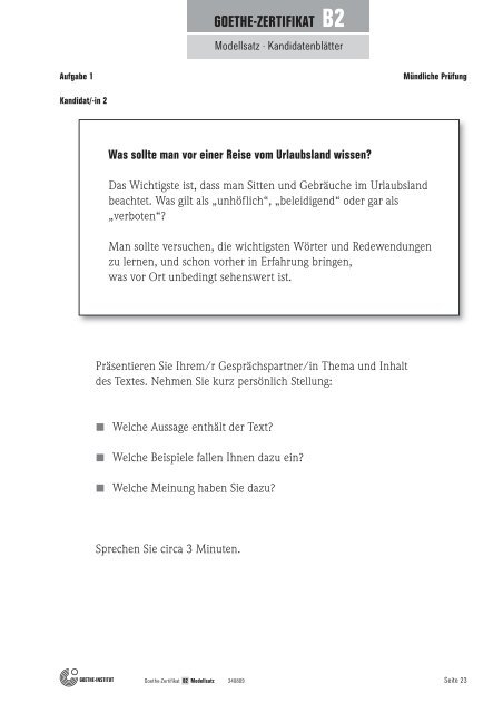 goethe zertifikat b2 modellsatz