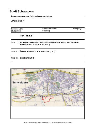 Bebauungsplan Textteil und BegrÃ¼ndung - Stadt Schwaigern