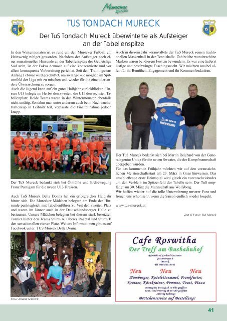 Ausgabe 2013/1 Informationen Berichte Kultur Sport ... - Mureck