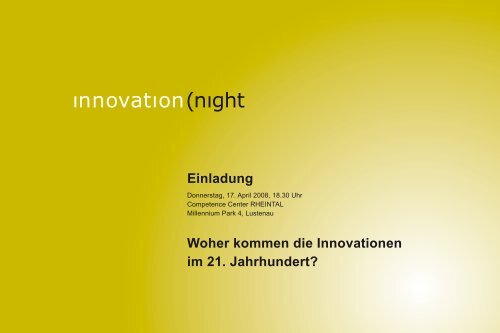 Einladung Woher Kommen Die Innovationen Im 21. Jahrhundert?