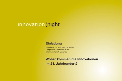 Einladung Woher kommen die Innovationen im 21. Jahrhundert?