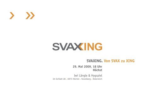 SVAXING. Von SVAX zu XING