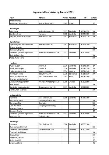 Spesialister 2011.pdf - Vestre Viken HF