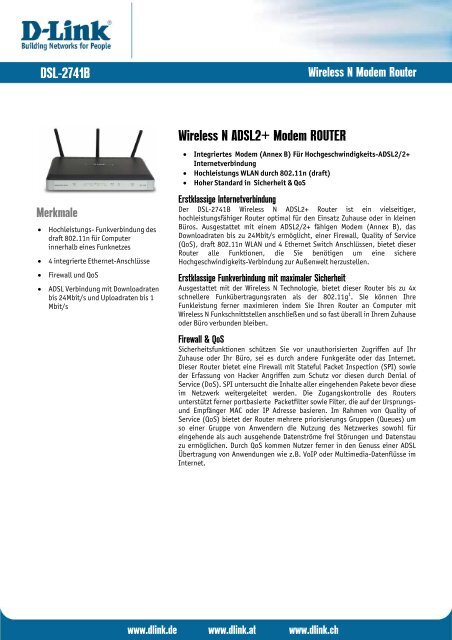 Dsl 491 Router DSL-2741B Wireless N ADSL2+ Modem ROUTER - ftp - D-Link