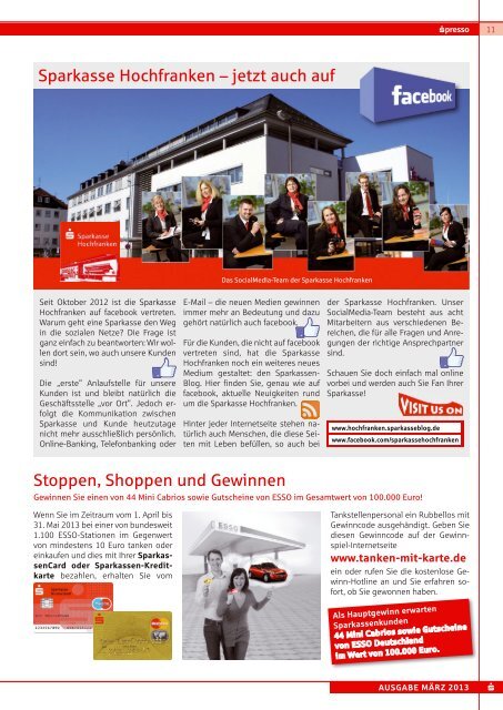 presso DAS MAGAZIN DER SPARKASSE HOCHFRANKEN