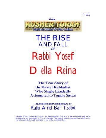 Rise and Fall of Rabbi Yosef Della Reina - Kosher Torah