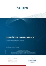 Jahresbericht Sauren Hedgefonds-Select, 31.12 ... - Hedgeconcept.de