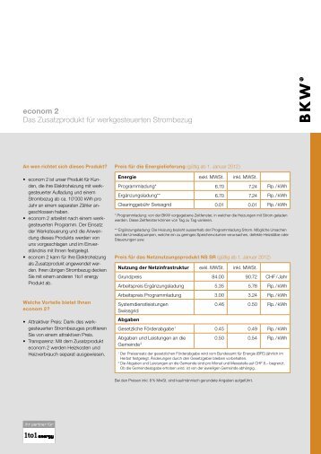 econom 2 Das Zusatzprodukt für werkgesteuerten ... - Privatkunden