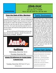 Auditions - Hillside Middle School - Salt Lake City School District