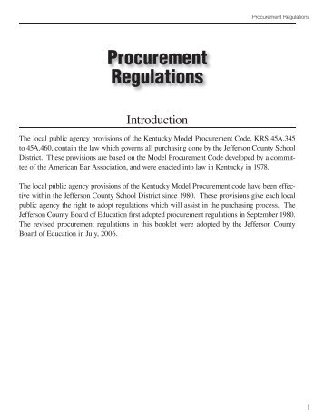 Model Procurement - Jefferson County Public Schools
