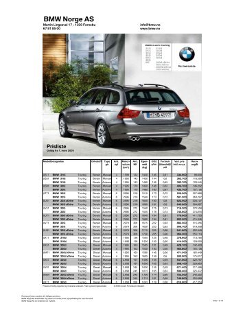 E91 - 3-serie Touring 03.2009 PDF grunnlag - BMW