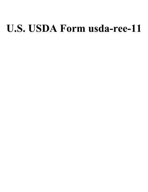 U.S. USDA Form usda-ree-11