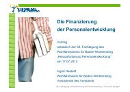 Die Finanzierung der Personalentwicklung - Wohlfahrtswerk fÃ¼r ...