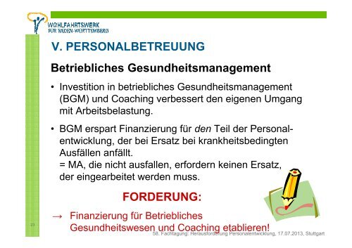 Die Finanzierung der Personalentwicklung - Wohlfahrtswerk fÃ¼r ...