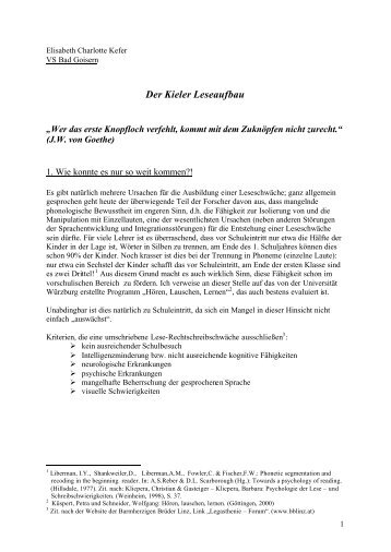 Kieler Leseaufbau- Handout