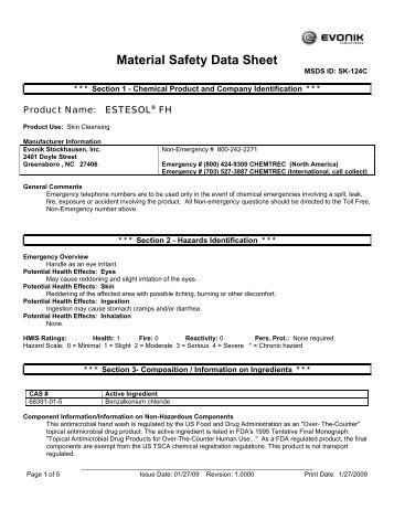 Material Safety Data Sheet - DadePaper