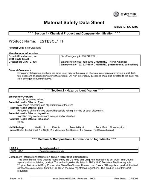 Material Safety Data Sheet - DadePaper