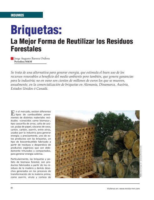 Briquetas: - Revista El Mueble y La Madera